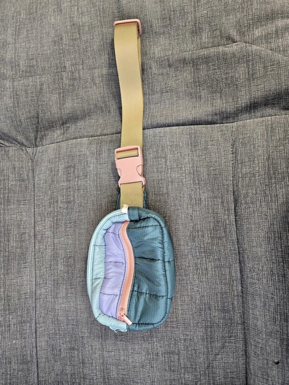 Quilted Crossbody Bag in Blue & Pink Like New